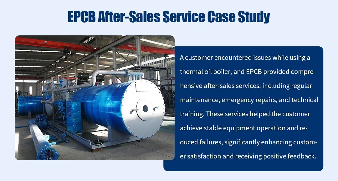 EPCB After-Sales Service Case Study showcasing boiler maintenance, repairs, and technical training to improve equipment stability and customer satisfaction.